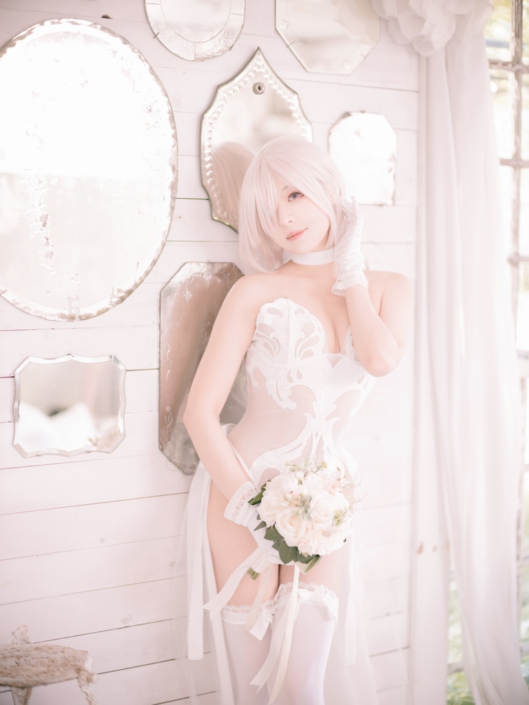 マシュ・キリエライト 花嫁 コスプレ写真セット - Himeking Cosplay