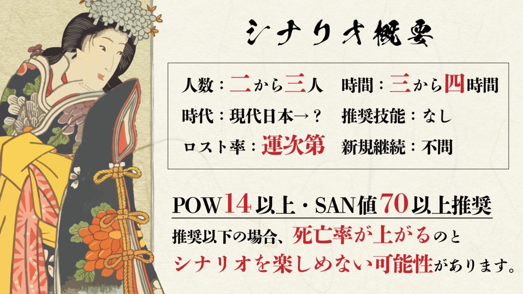 CoC無料シナリオ「如何様BET-MY-LIFE」