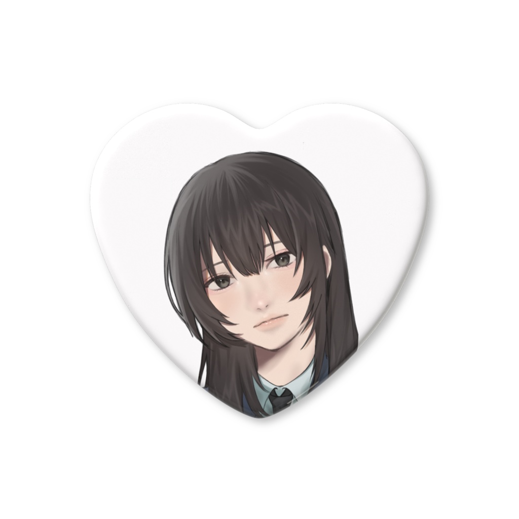 白湯メイク女子 缶バッジ