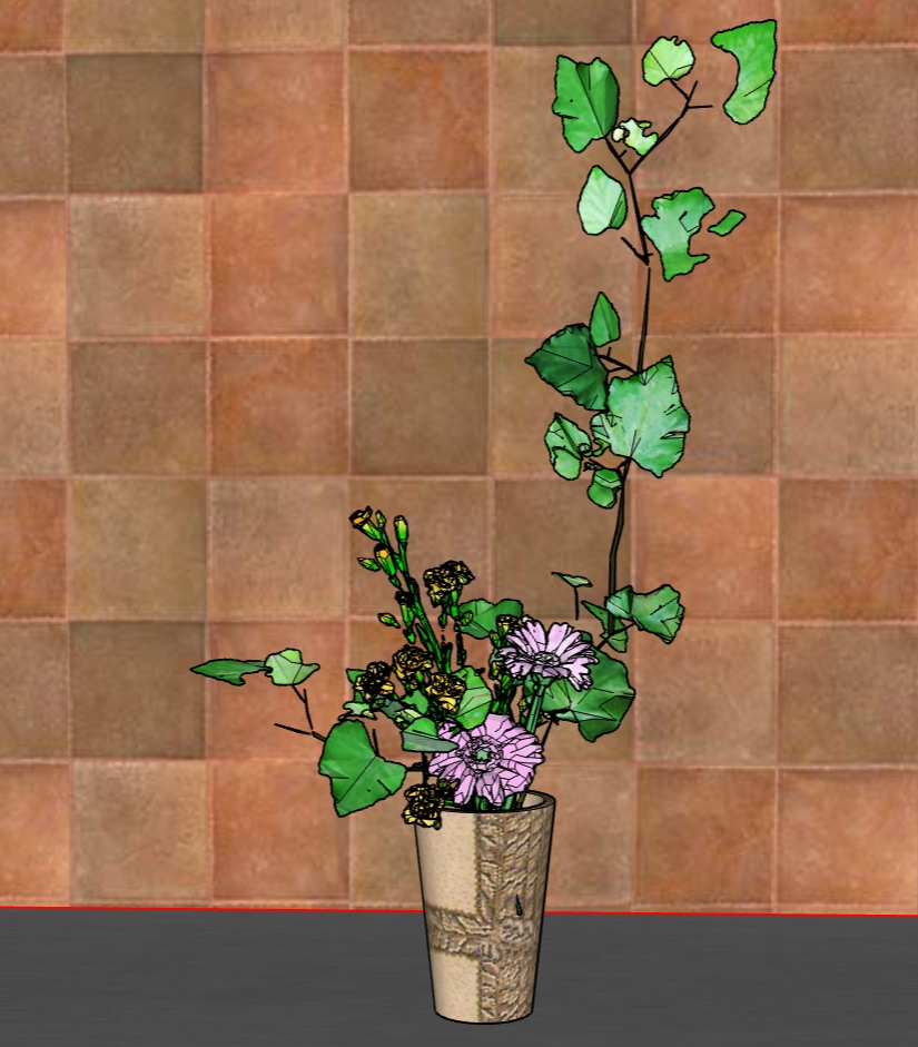 ガーベラ、カーネーション、山ぶどう