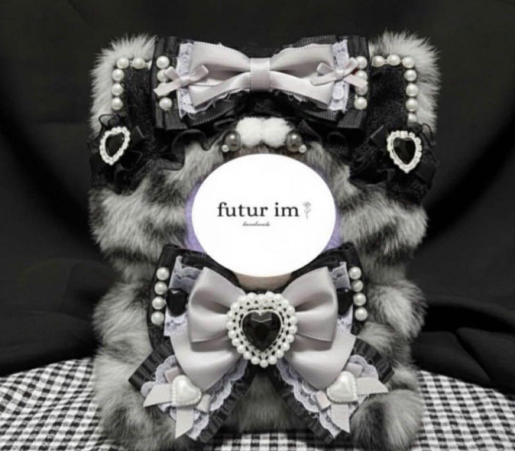 【 11-12cm 】ねこ耳 ぬい服 おすわりぬい服 ハンドメイド