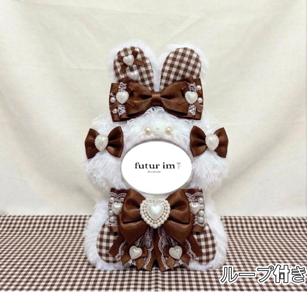 11-12cm 着ぐるみ うさ耳 ぬい服 おすわりぬい服 ハンドメイド