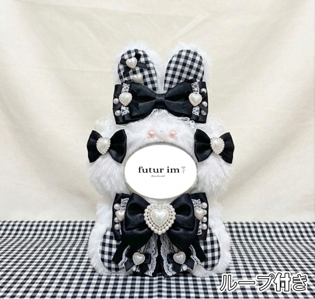 11-12cm 着ぐるみ うさ耳 ぬい服 おすわりぬい服 ハンドメイド