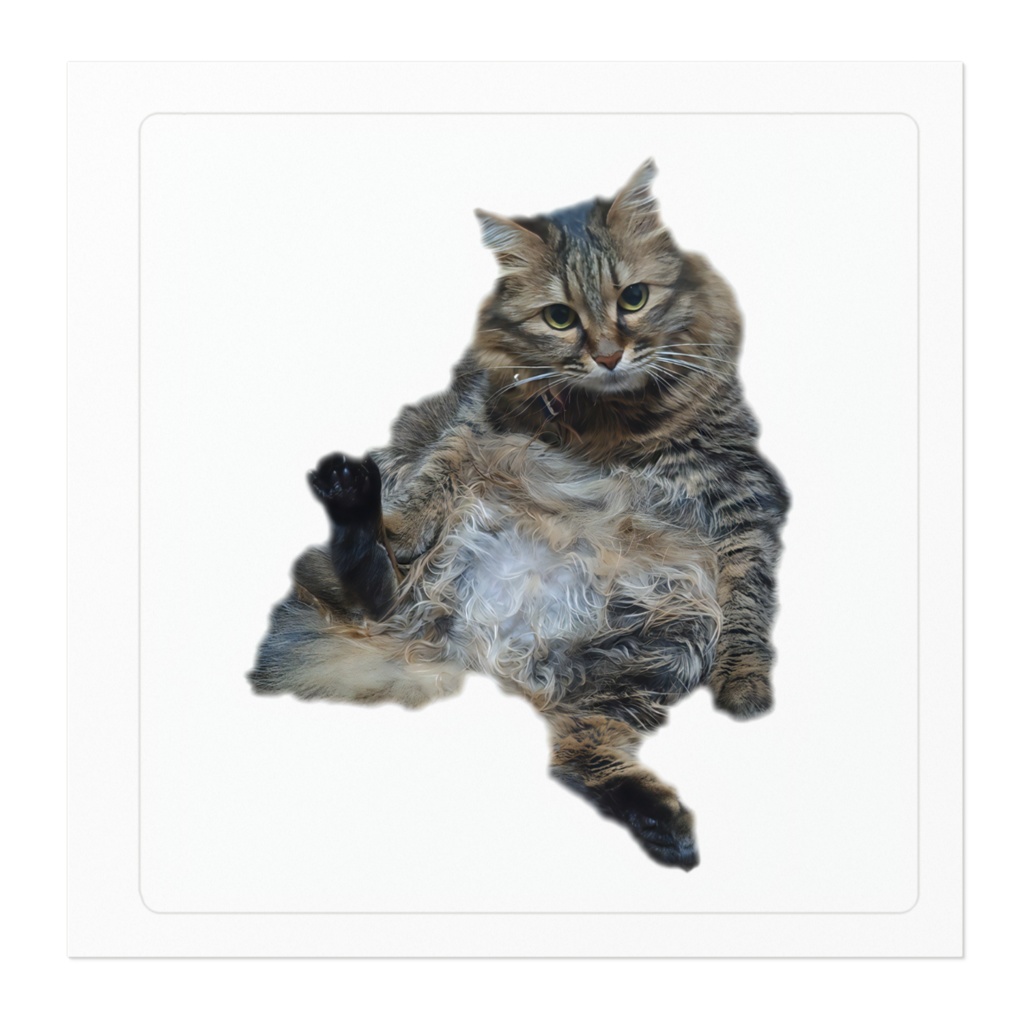 座るヨリちゃんの四角ステッカー