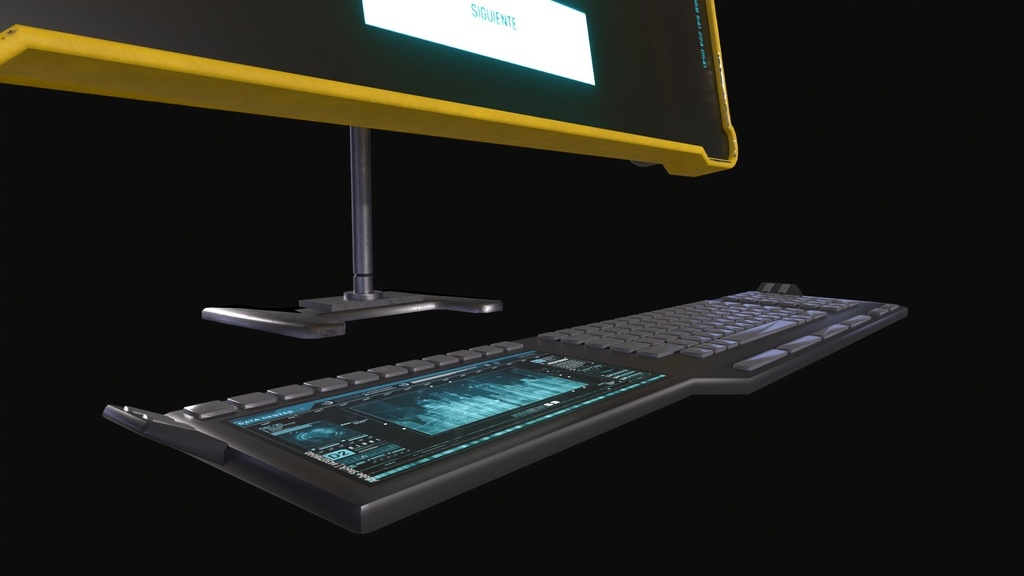 Monitor Keyboard Cyberpunk Vrchat