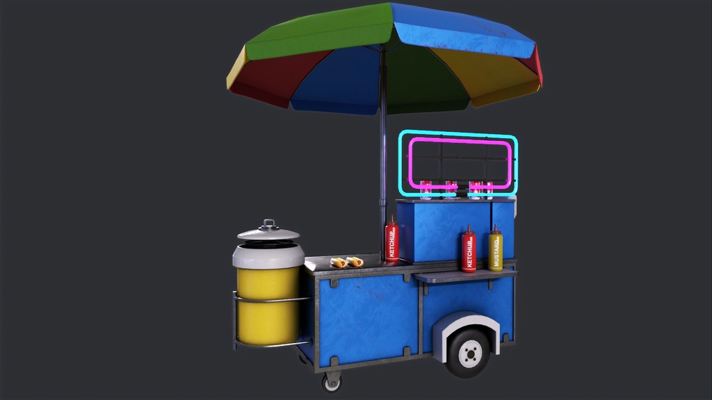 Hot Dog Cart Cyberpunk
