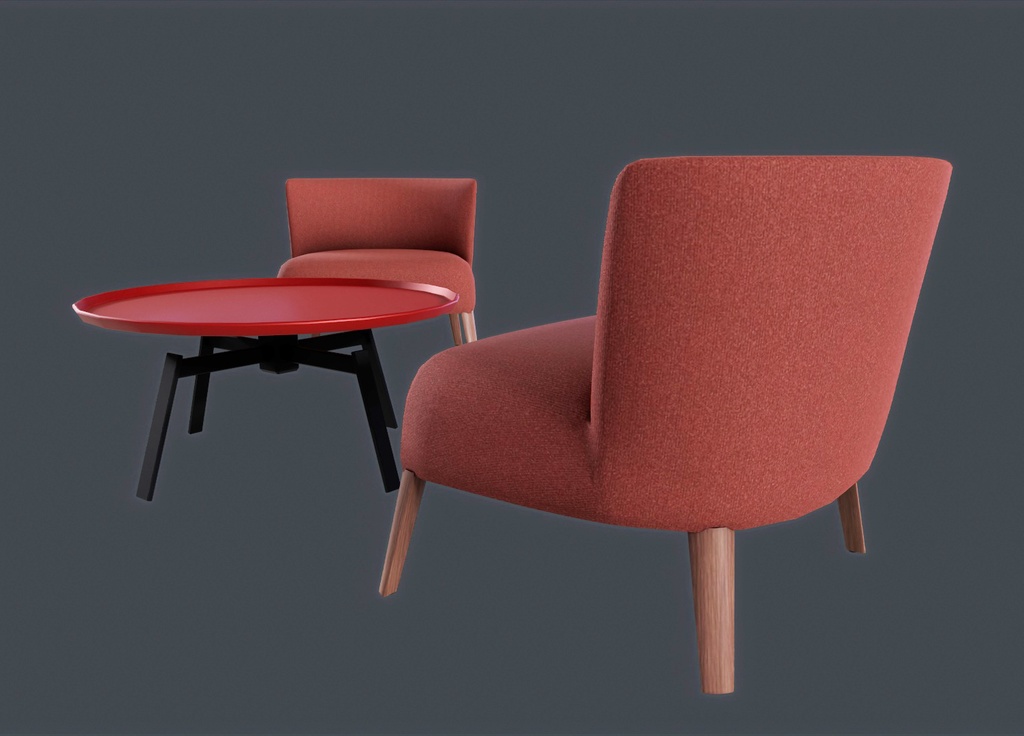 armchair and small table for vrchat