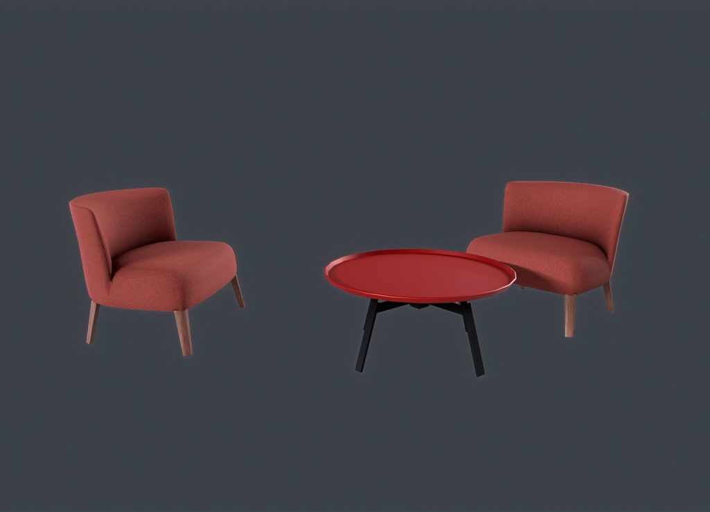 armchair and small table for vrchat