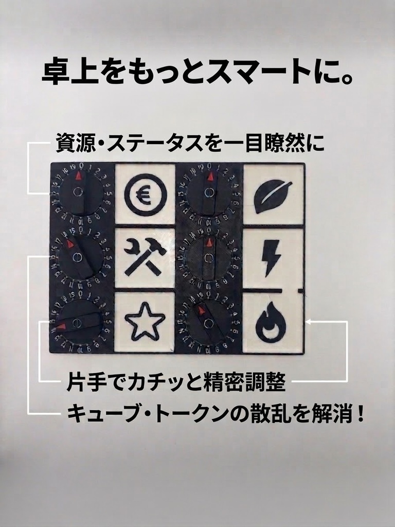 【テラフォ用】 コンパクト資源管理ボード(6連ダイヤル式)