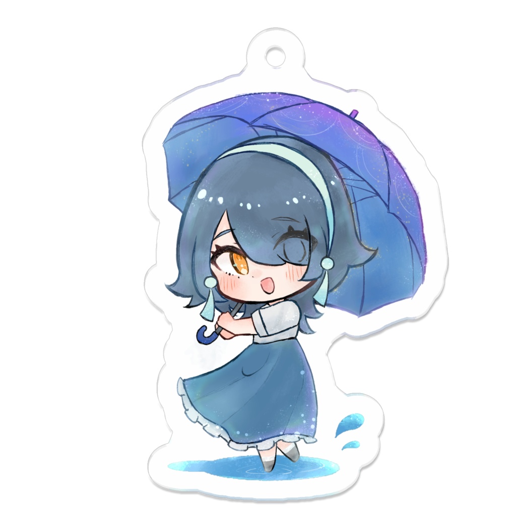 夜雨さんと雨上がりにおでかけキーホルダー。