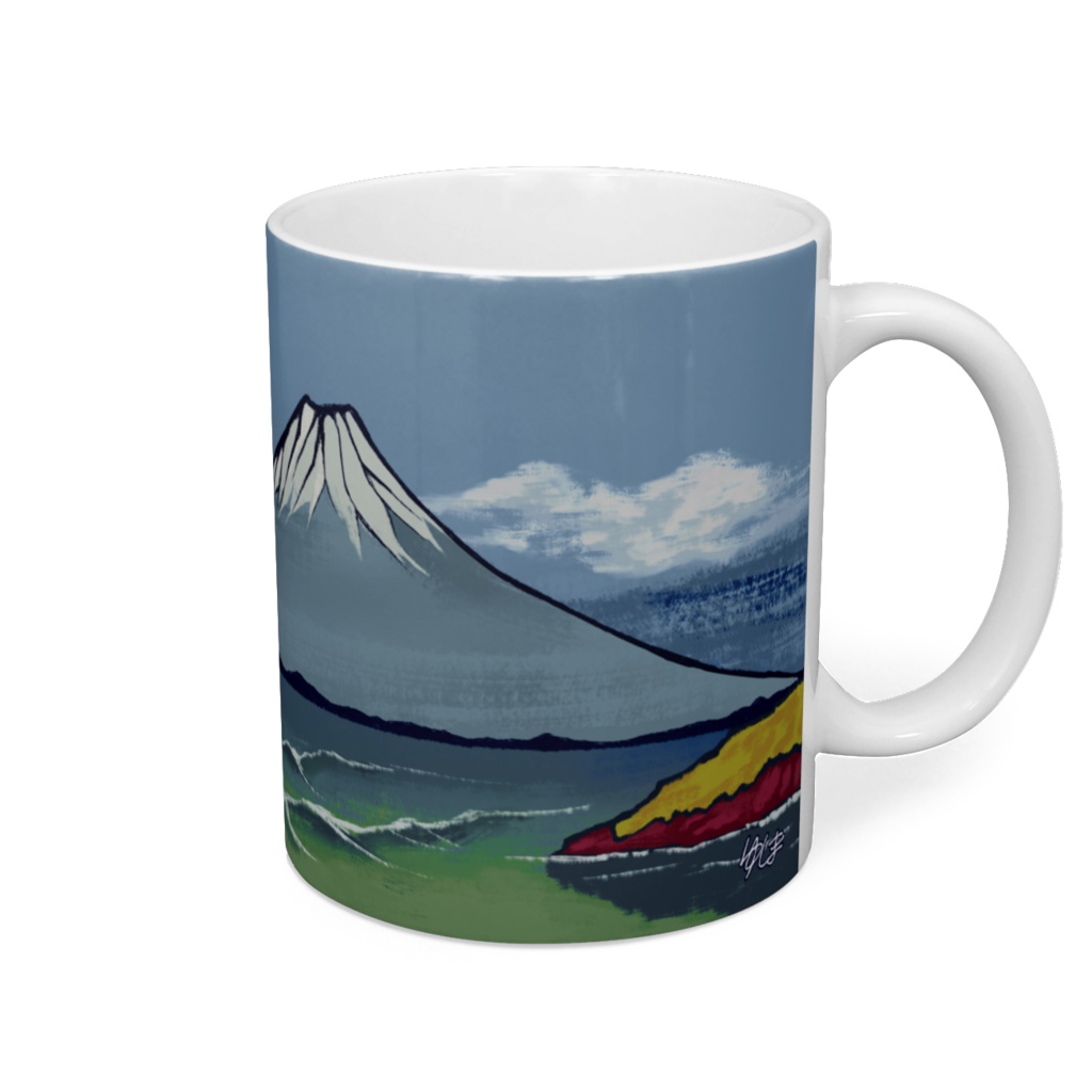 銭湯富士浮世絵風マグカップ