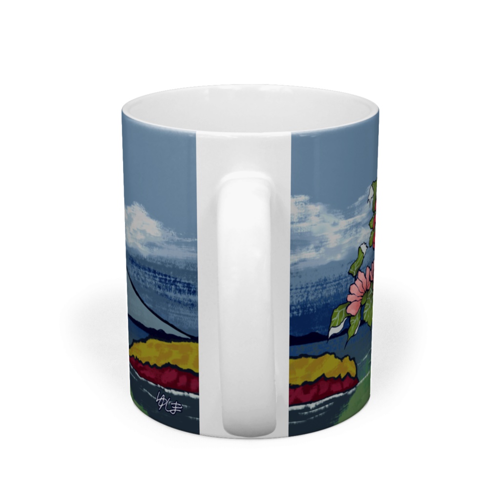 銭湯富士浮世絵風マグカップ