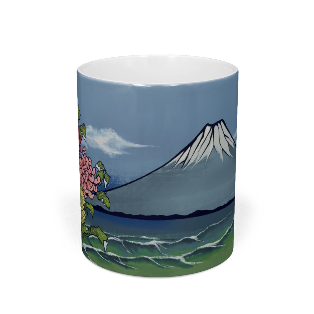 銭湯富士浮世絵風マグカップ