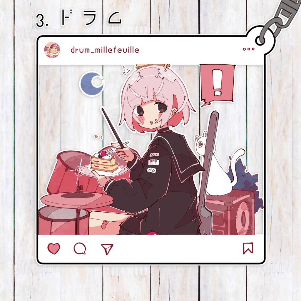 ゆるかわインスタ風アクリルキーホルダー