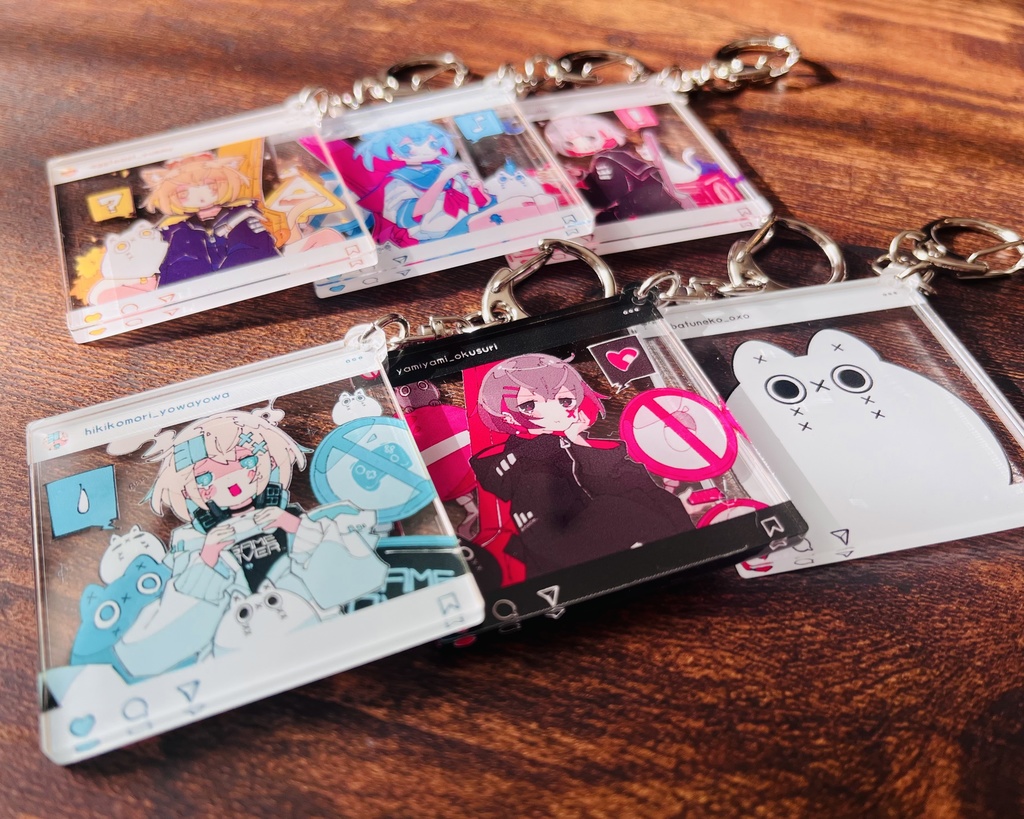 ゆるかわインスタ風アクリルキーホルダー