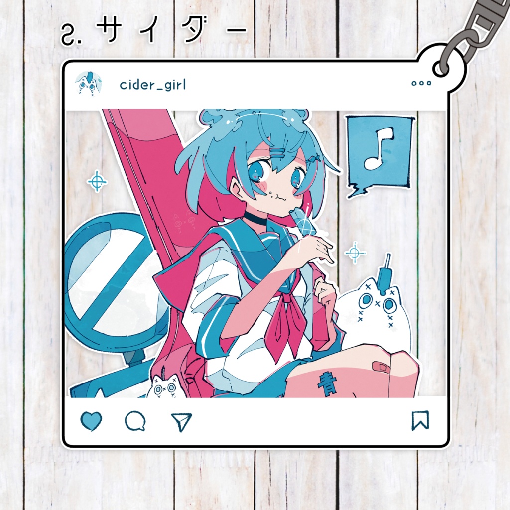 ゆるかわインスタ風アクリルキーホルダー