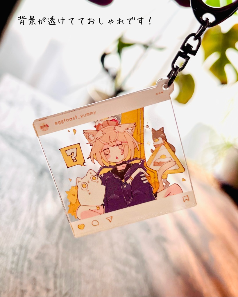 ゆるかわインスタ風アクリルキーホルダー
