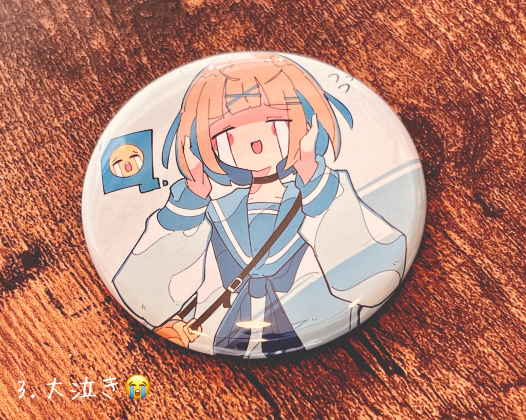 ぴえかわ絵文字女の子&ばつねこ 57mm缶バッジ(2個&3個&5個セット)