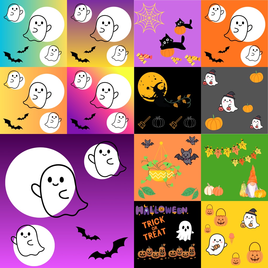 【15枚セット】ハロウィン　シームレスペーパー　デジタルペーパー　