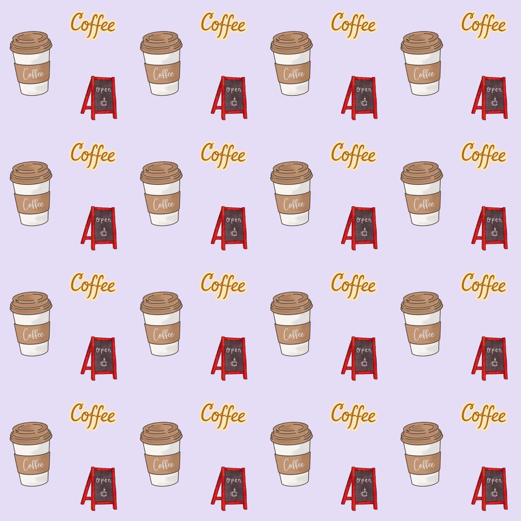 【6枚セット】コーヒー・カフェ　モチーフ　シームレスペーパー　デジタルペーパー