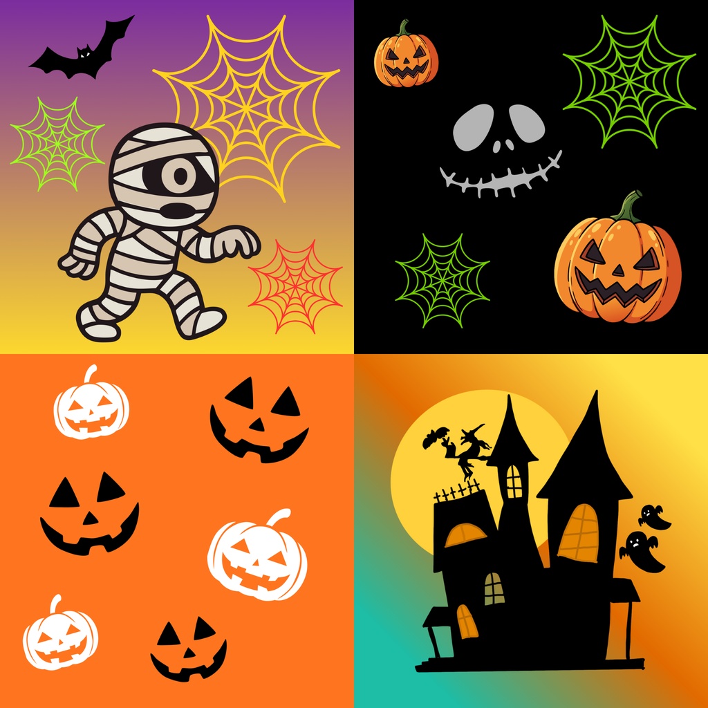 【20枚セット】ハロウィン　シームレスペーパー　デジタルペーパー　