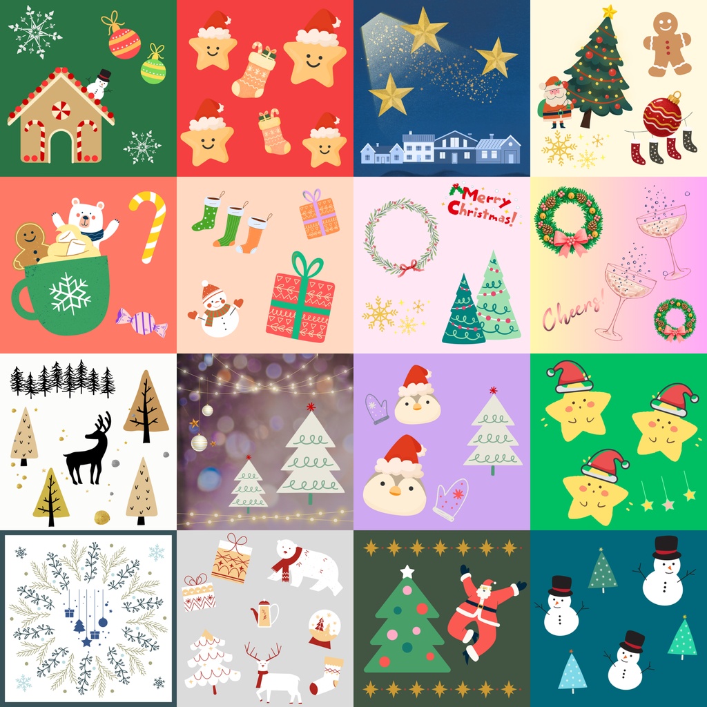 【40枚セット】クリスマス　シームレスペーパー　デジタルペーパー