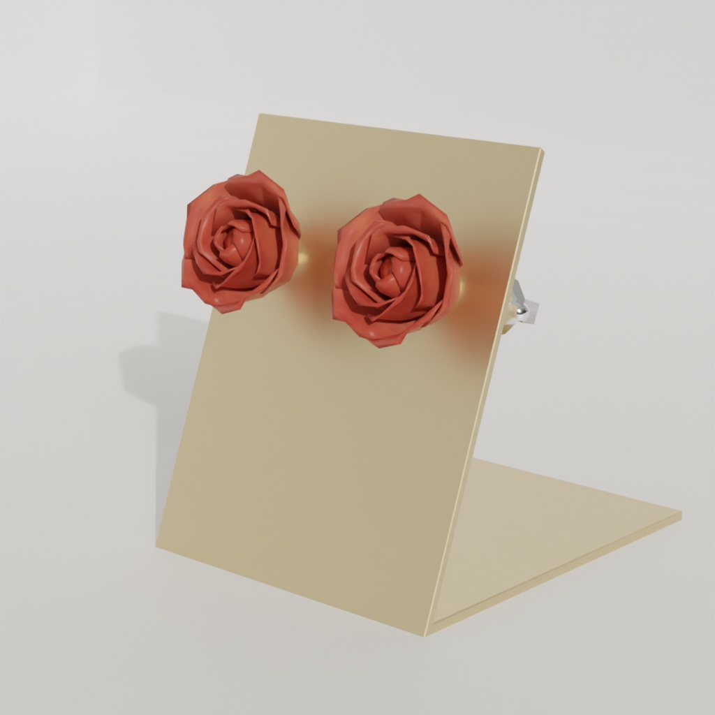 【3D】バラのピアス
