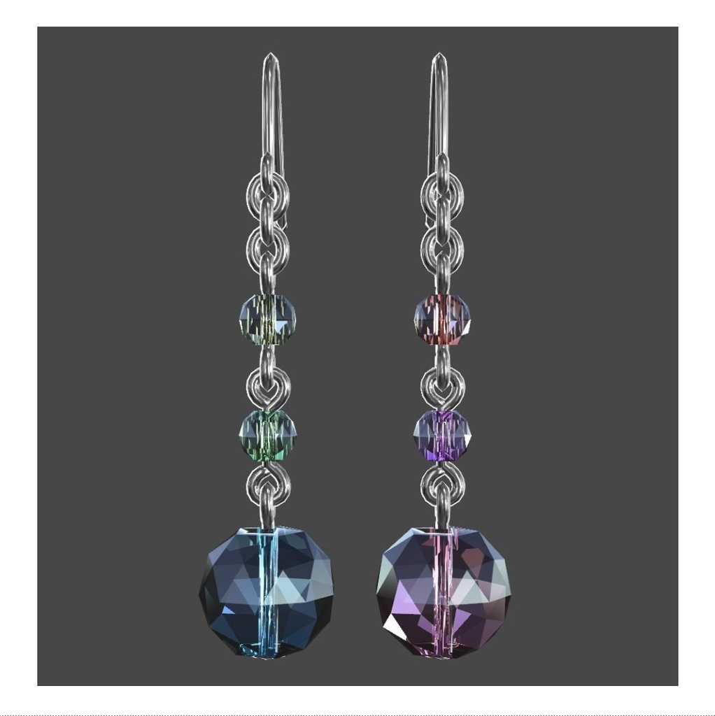 【VRChat想定】キラキラビーズピアス【PB対応】