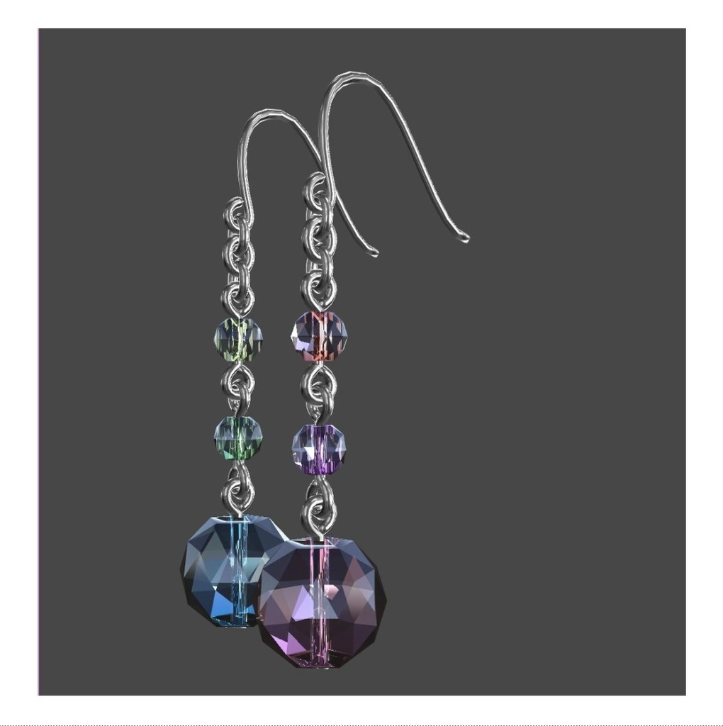 【VRChat想定】キラキラビーズピアス【PB対応】