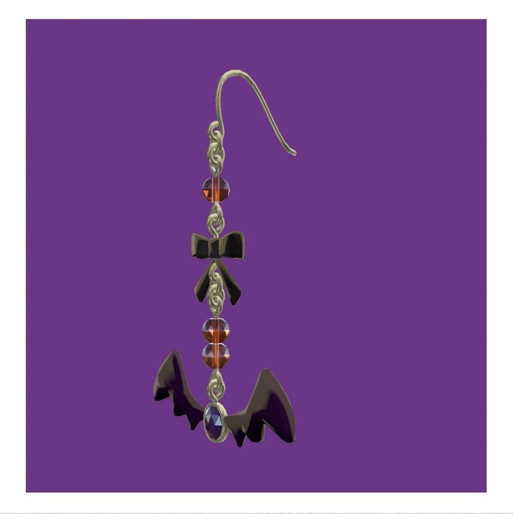 【VRChat想定】コウモリピアス【PB対応】