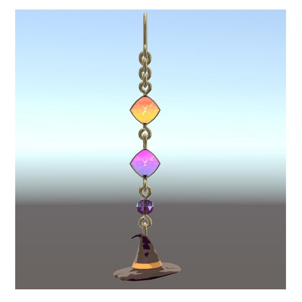 【VRChat想定】魔女の帽子ピアス【PB対応】