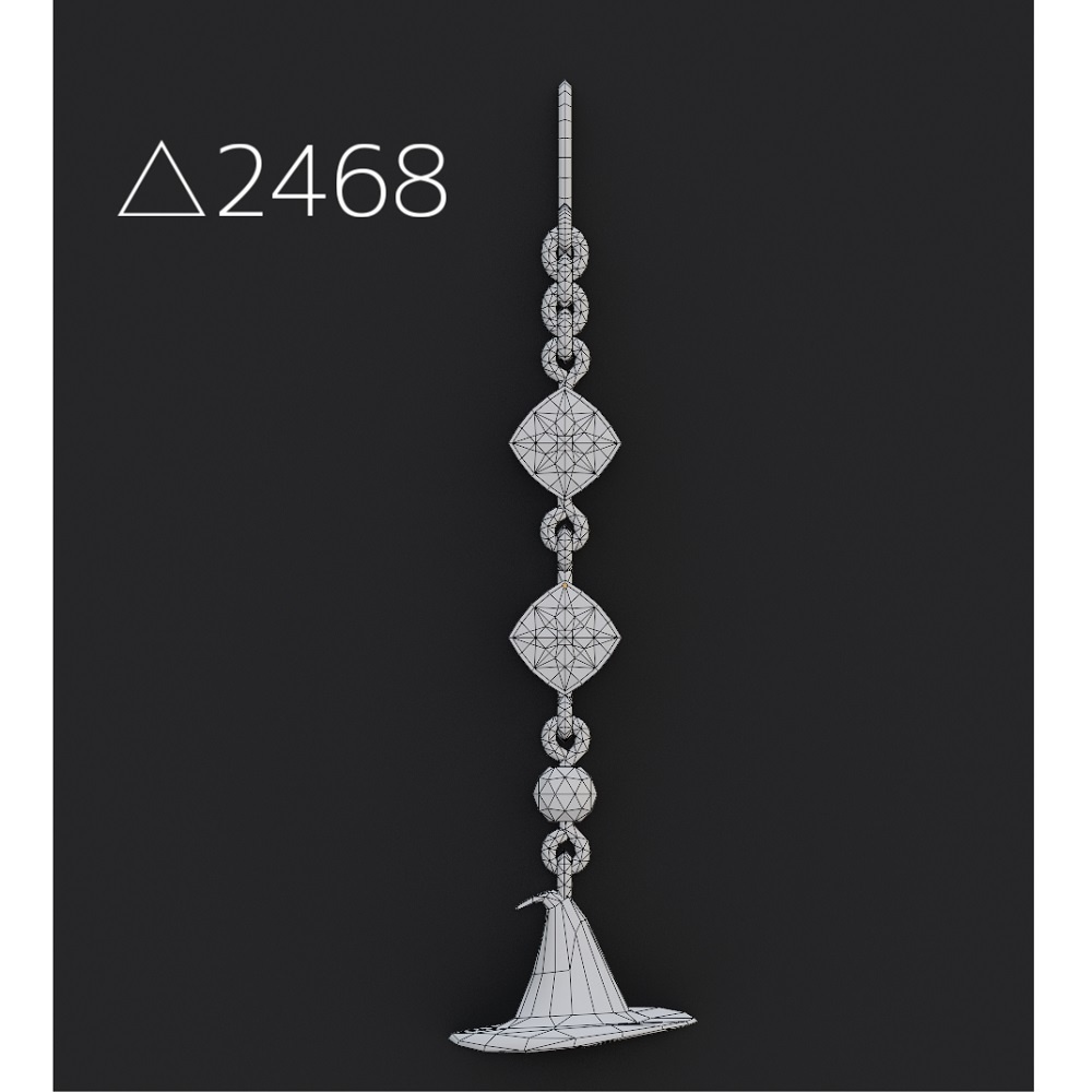 【VRChat想定】魔女の帽子ピアス【PB対応】