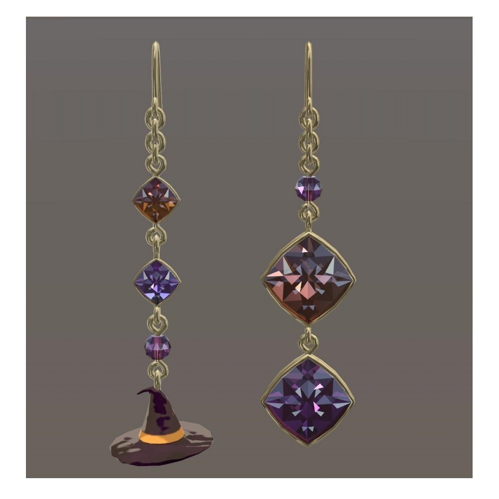 【VRChat想定】魔女の帽子ピアス【PB対応】