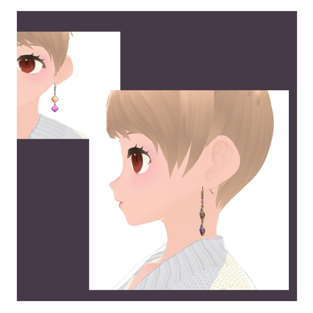 【VRChat想定】魔女の帽子ピアス【PB対応】