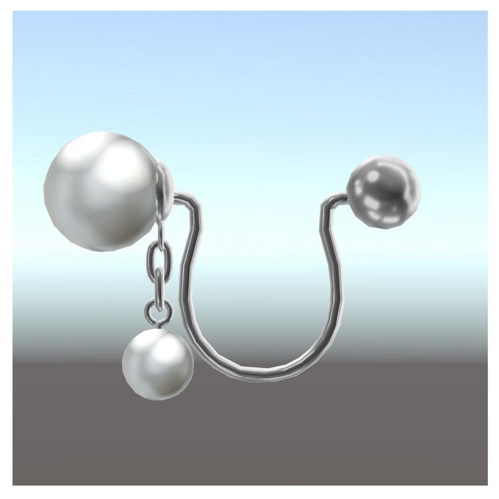 【VRChat想定】けもみみ用パールイヤリング【PB対応】