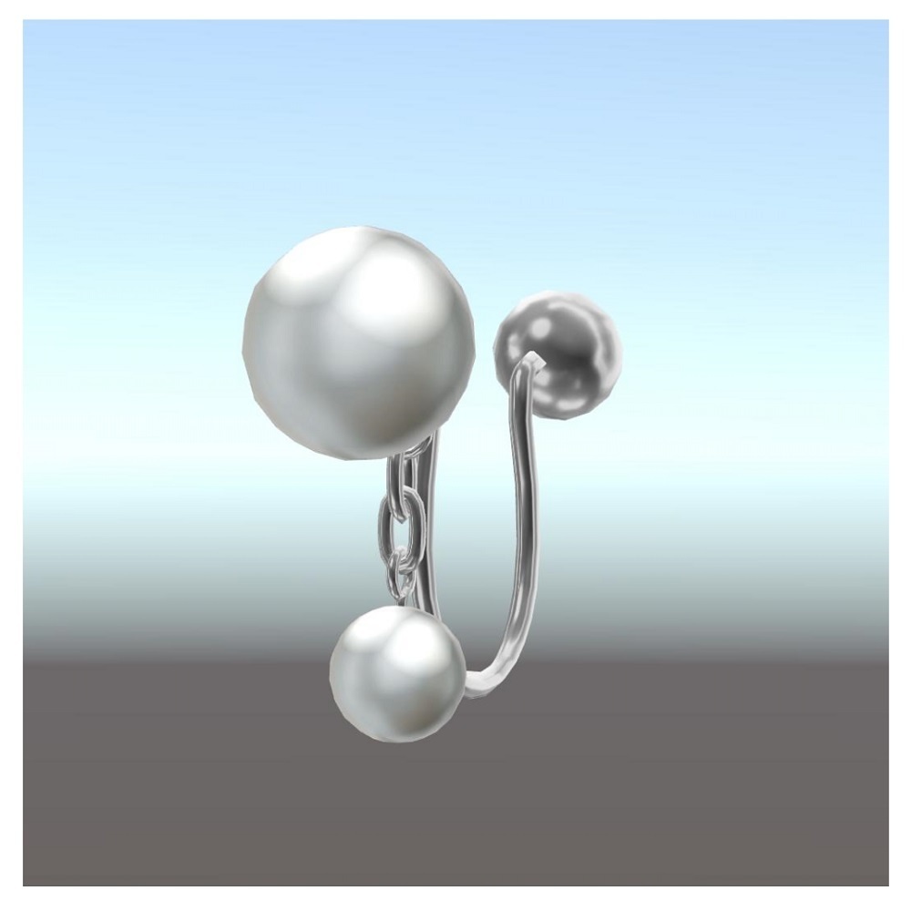 【VRChat想定】けもみみ用パールイヤリング【PB対応】