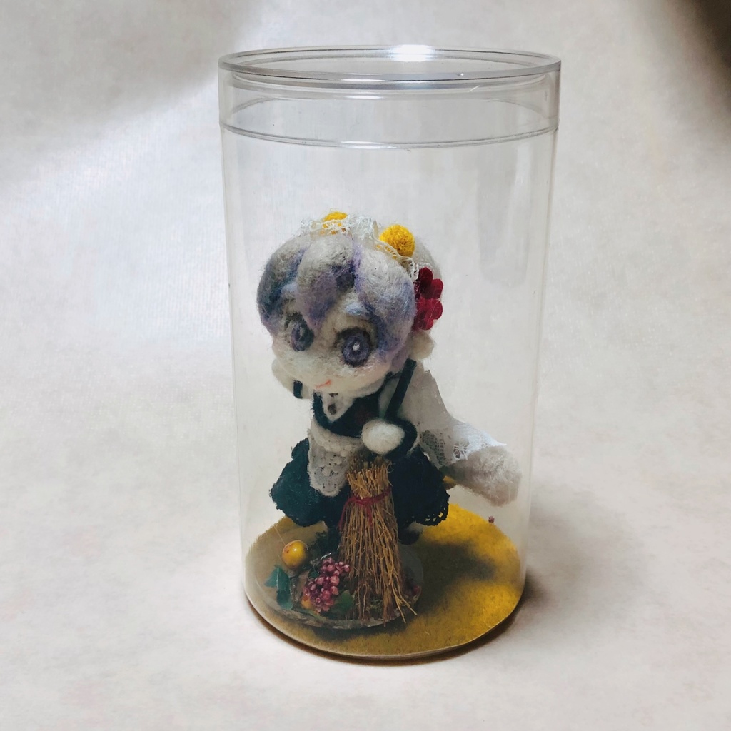 ◆亜人女の子 お掃除メイド 羊毛フェルト人形