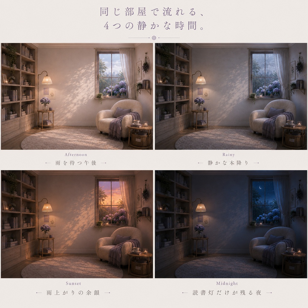 紫陽花の読書室|VTuber向け配信空間