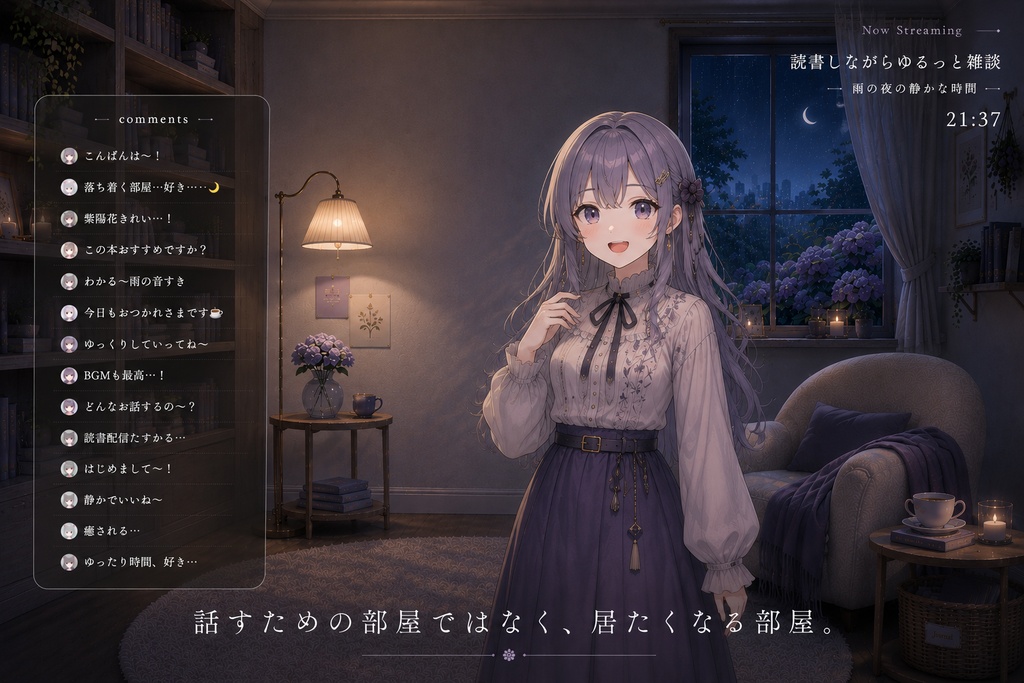 紫陽花の読書室|VTuber向け配信空間