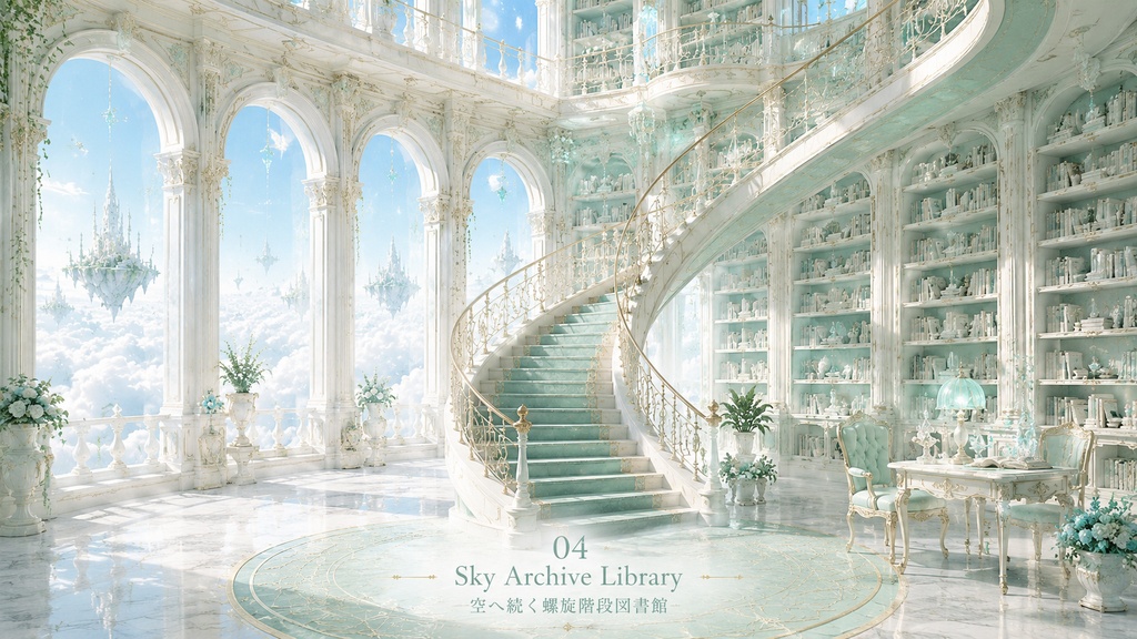 Quiet - Mint Sanctuary 静かなミント色の、4つの幻想世界 VTuber向け配信空間4種