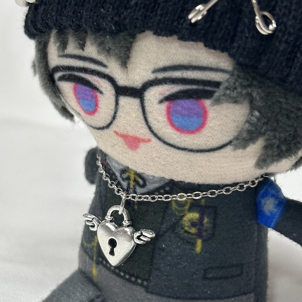 8/1新作追加◎にじぱぺ 10cmぬいサイズ 帽子 猫耳ニット帽 チャームネックレス