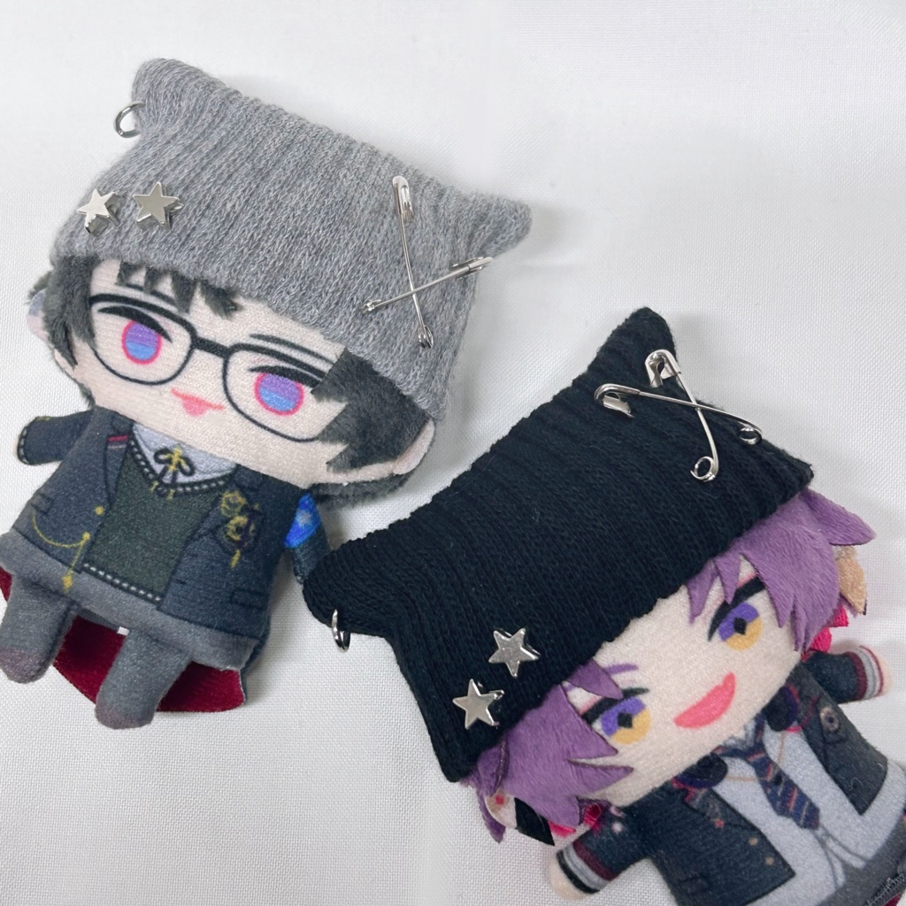 8/1新作追加◎にじぱぺ 10cmぬいサイズ 帽子 猫耳ニット帽 チャームネックレス