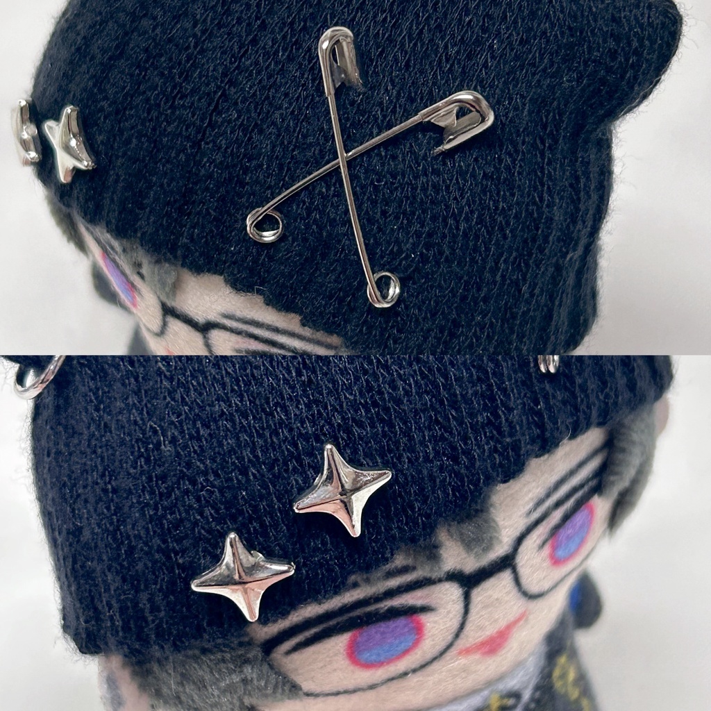 8/1新作追加◎にじぱぺ 10cmぬいサイズ 帽子 猫耳ニット帽 チャームネックレス