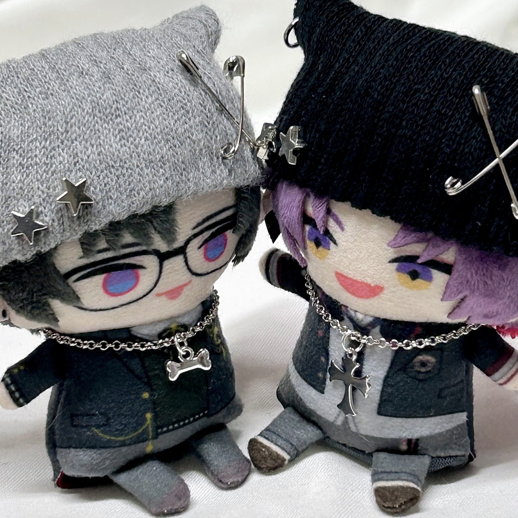 8/1新作追加◎にじぱぺ 10cmぬいサイズ 帽子 猫耳ニット帽 チャームネックレス