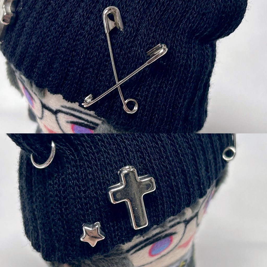 8/1新作追加◎にじぱぺ 10cmぬいサイズ 帽子 猫耳ニット帽 チャームネックレス