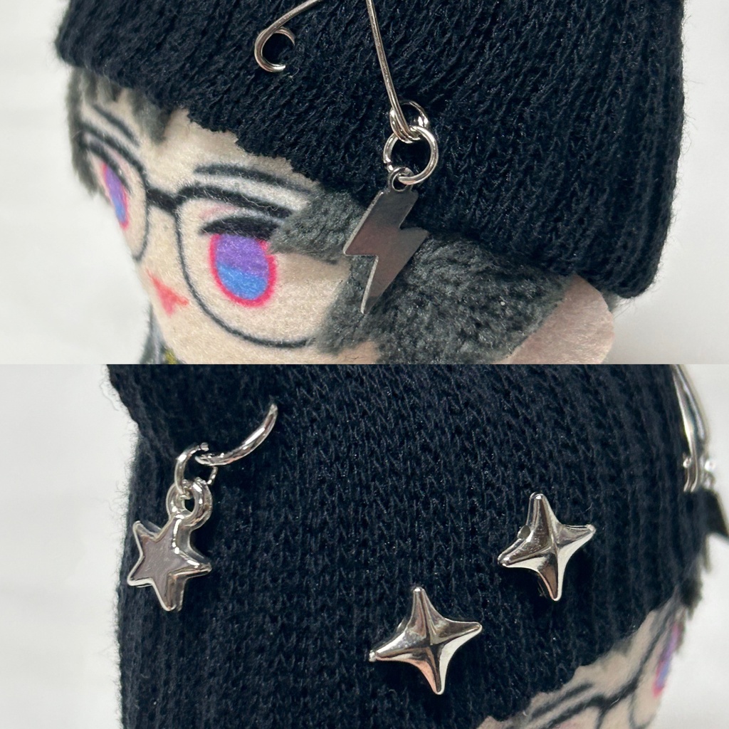 8/1新作追加◎にじぱぺ 10cmぬいサイズ 帽子 猫耳ニット帽 チャームネックレス