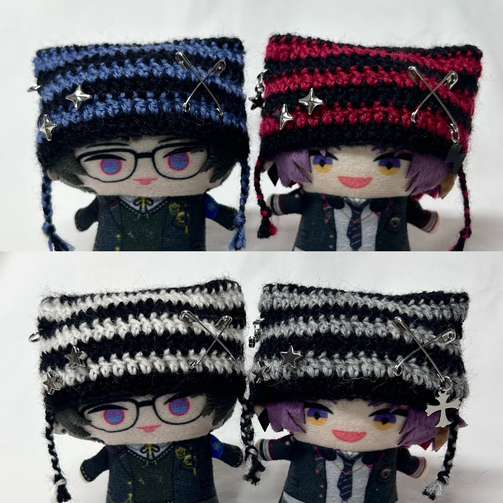 ☆新作☆ にじぱぺ 10cmぬいサイズ 帽子 ボーダー猫耳ニット帽