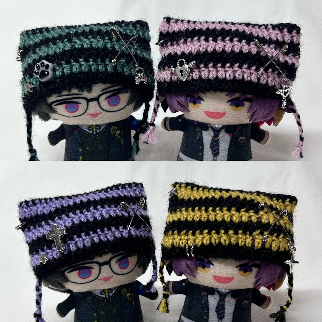 ☆新作☆ にじぱぺ 10cmぬいサイズ 帽子 ボーダー猫耳ニット帽