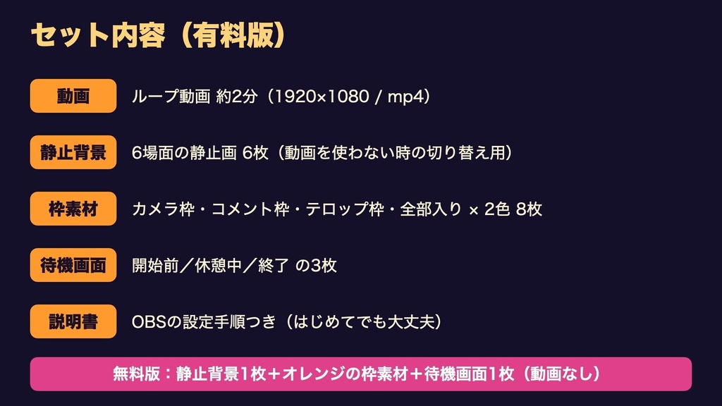 【無料版有】ハロウィン横丁 夜さんぽの窓|2分ループの動く配信背景+枠素材・待機画面つき|VTuber・配信者向け【OBS対応】