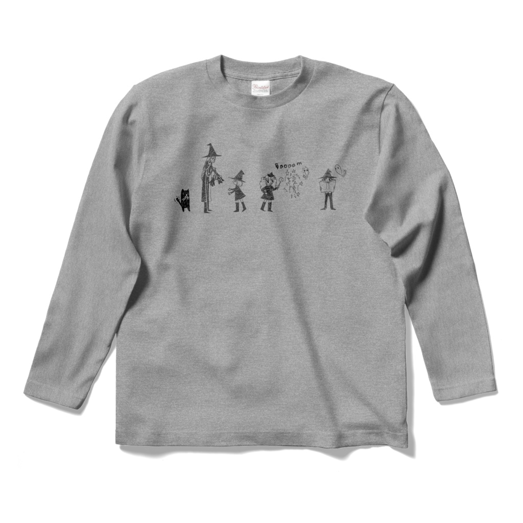 魔法使いと弟子 ロングTシャツ グレー